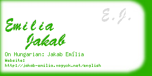 emilia jakab business card